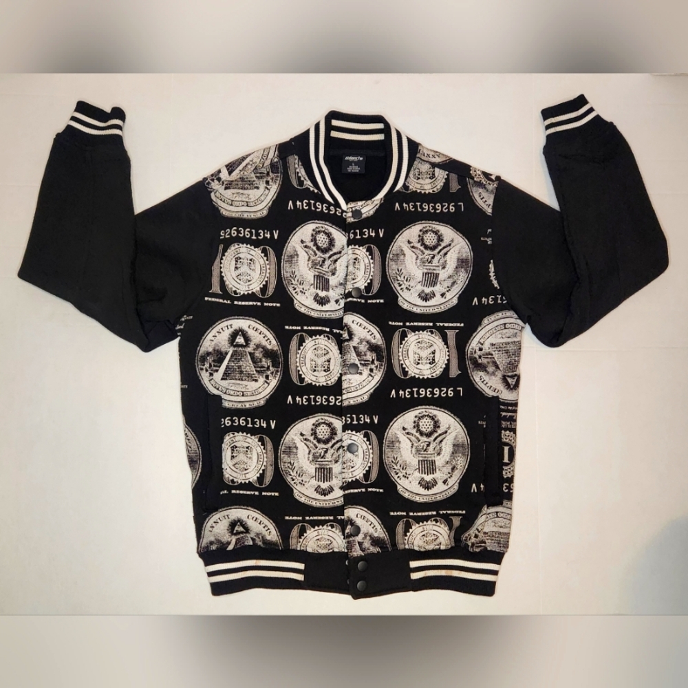 ABLANCHE Federal Reserve Bomber Jacket In Black (LARGE)